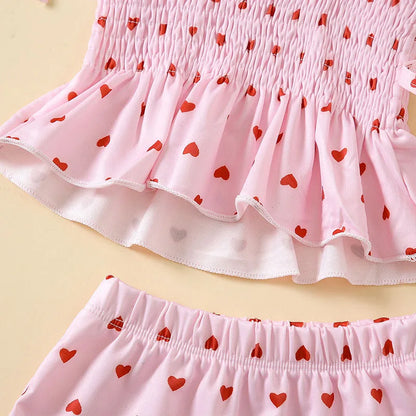 -ベビー水着 帽子セット セパレート ビキニ ピンク ハート スイムウェア【mh0005122】 - mamahalo shop - ベビー用水着 -  べビー服 - 子供服 - 男の子 - 女の子