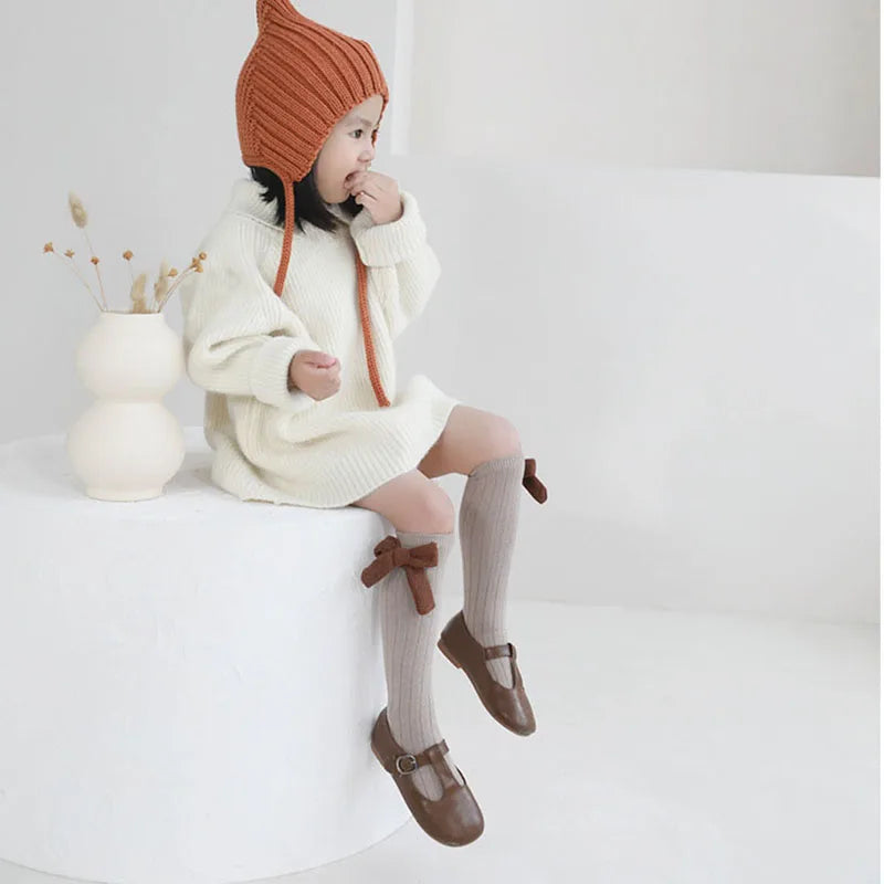 -ベビー キッズ リボン ハイソックス 靴下 2足 セット - mamahalo shop - ベビー用靴下・タイツ -  べビー服 - 子供服 - 男の子 - 女の子