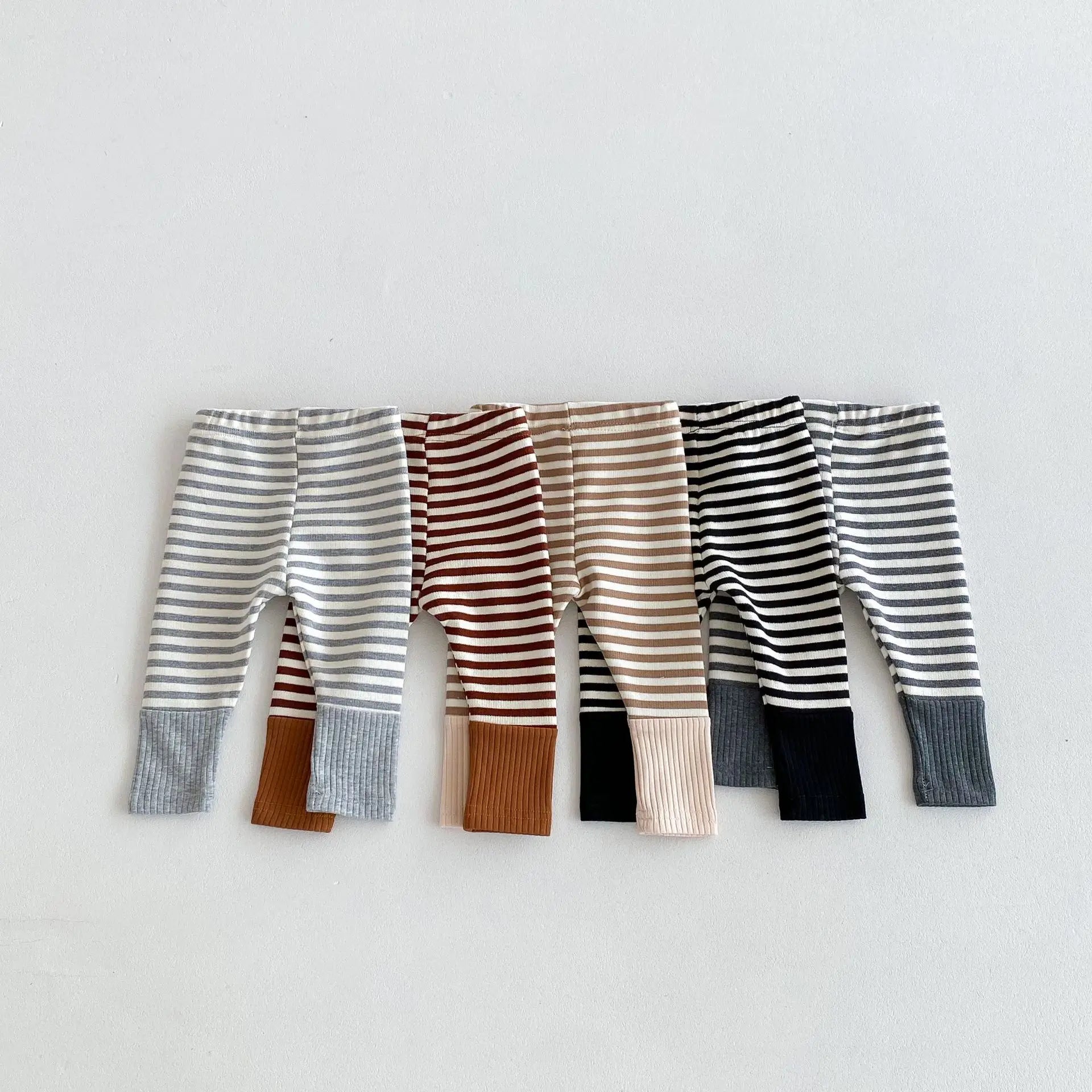 -ベビーパンツ レギンスパンツ ボーダー 切り替え スパッツ 5カラー【mh0006394】 - mamahalo shop - レギンスパンツ -  べビー服 - 子供服 - 男の子 - 女の子