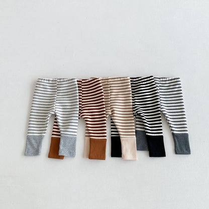 -ベビーパンツ レギンスパンツ ボーダー 切り替え スパッツ 5カラー【mh0006394】 - mamahalo shop - レギンスパンツ -  べビー服 - 子供服 - 男の子 - 女の子