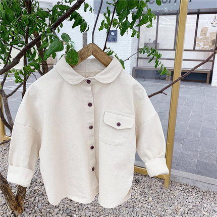 キッズ バック 刺繍 長袖 ルーズ シャツ ブラウス トップス 5252 - mamahalo shop - 長袖シャツ・ブラウス - ベビー服 - 子供服 - 男の子 - 女の子