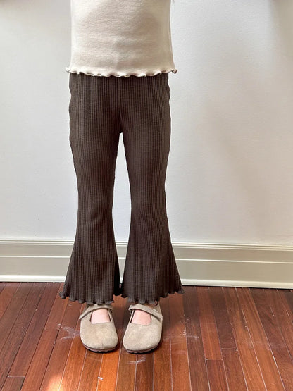 -キッズパンツ フリルフレアリブニットシンプルレギンスパンツ 5カラー - mamahalo shop - レギンスパンツ -  べビー服 - 子供服 - 男の子 - 女の子