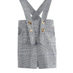 Navy Plaid Overalls