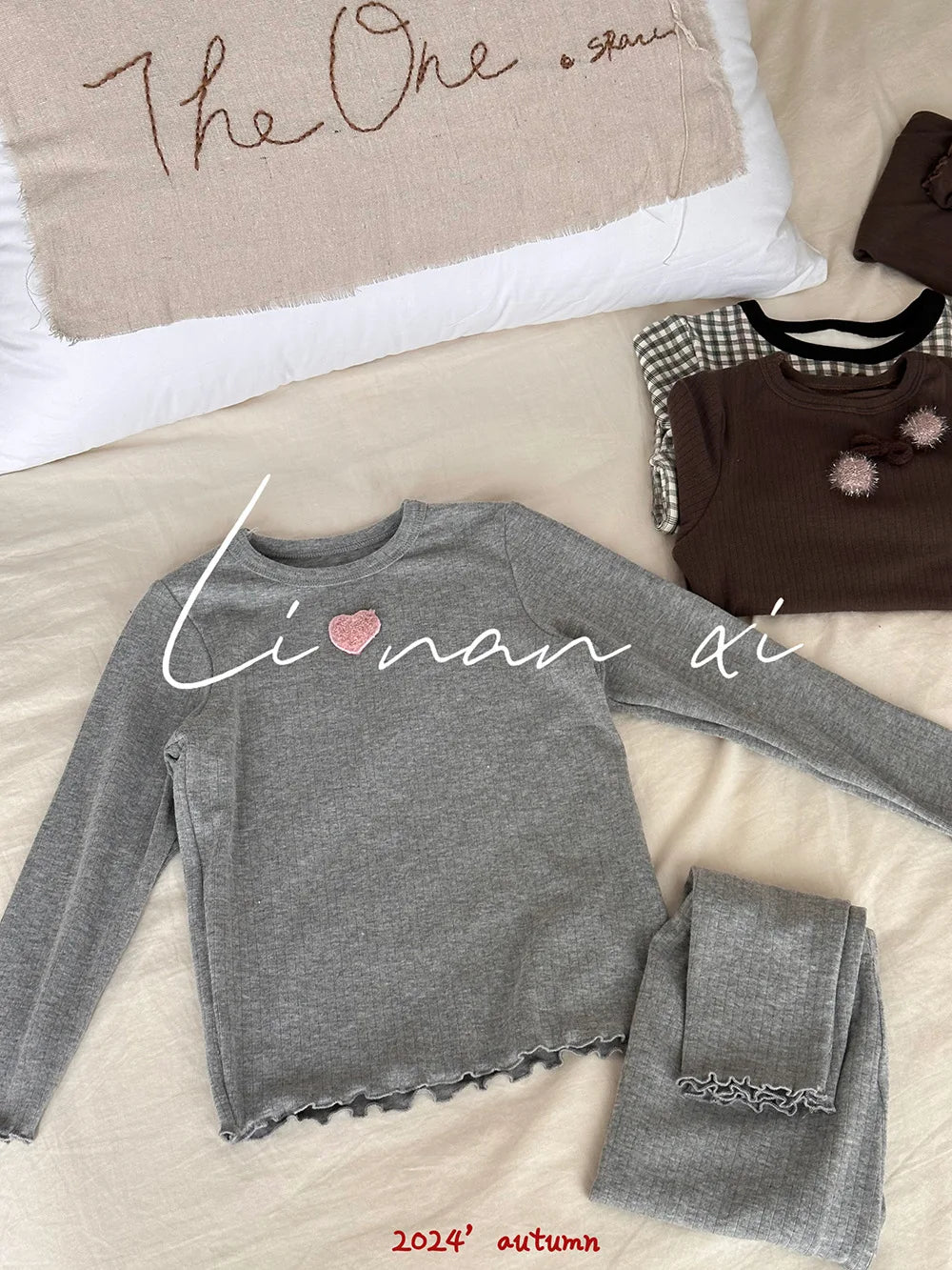 -キッズジュニアパジャマセット 長袖Tシャツ+ロングパンツ ガーリースタイル - mamahalo shop - 長袖パジャマ -  べビー服 - 子供服 - 男の子 - 女の子