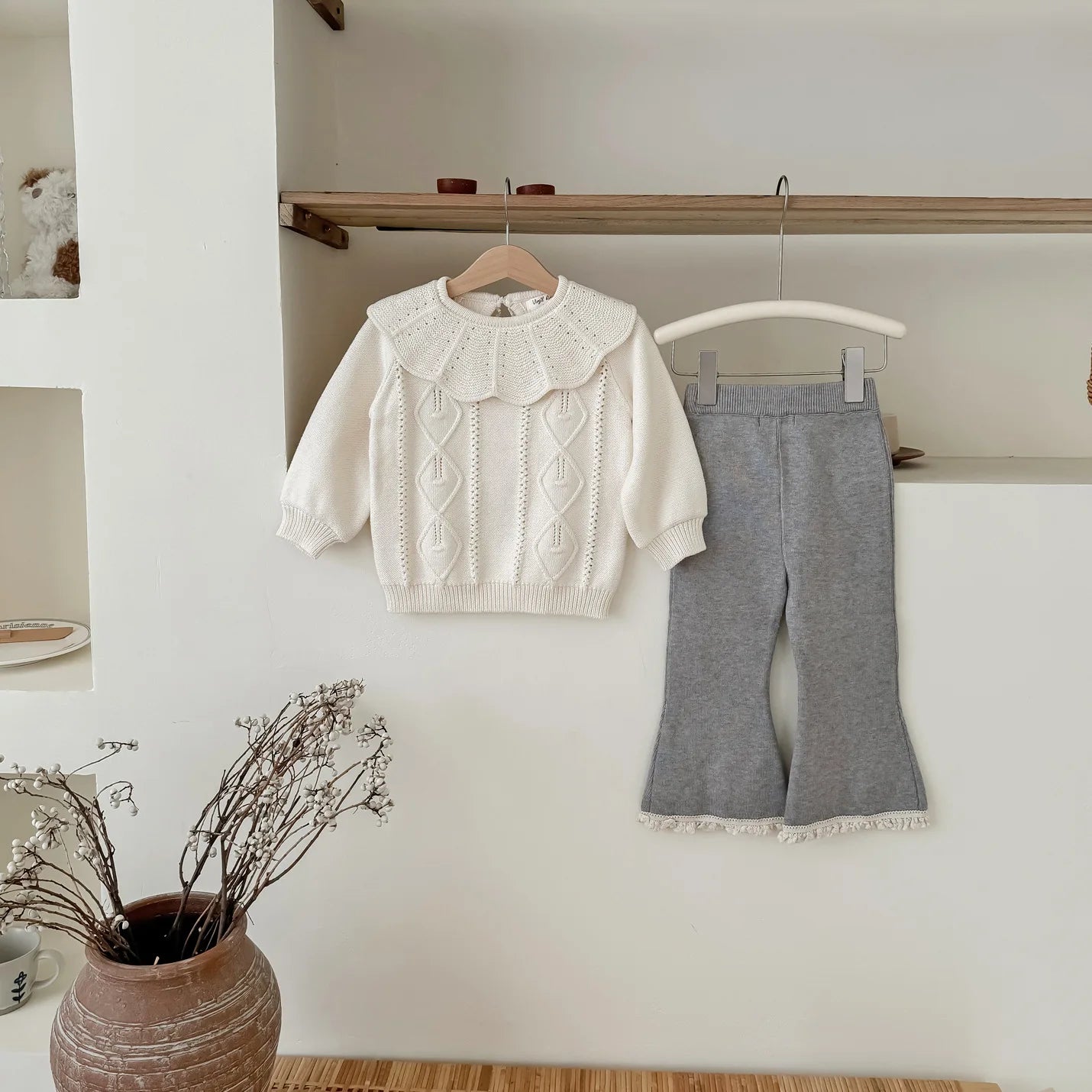 -キッズパンツ レースフリルフロントスリットフレアレギンスパンツ 3カラー - mamahalo shop - レギンスパンツ -  べビー服 - 子供服 - 男の子 - 女の子