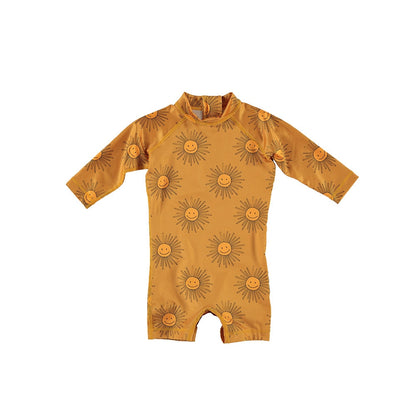 -キッズ 水着 長袖 つなぎ ラッシュガード ワンピース ガールズ ボーイズ レオパード アイスクリーム 太陽 サン スイムウェア 15スタイル - mamahalo shop - ベビー用水着 -  べビー服 - 子供服 - 男の子 - 女の子