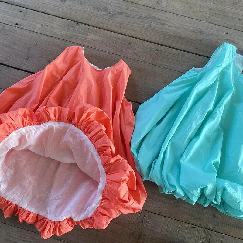 -キッズワンピース ノースリーブバルーンワンピース 4カラー【mh0005761】 - mamahalo shop - ノースリーブワンピース -  べビー服 - 子供服 - 男の子 - 女の子