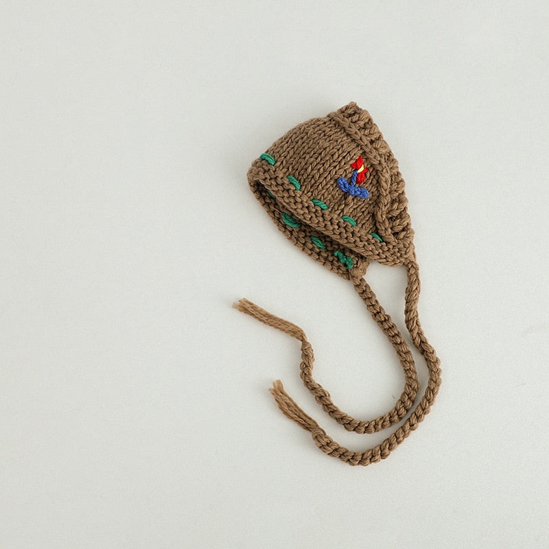 -ベビー キッズ ニット フラワー 刺繍 ヘアバンド ヘッドバンド ヘッドドレス ガールズ【mh0002431】 - mamahalo shop - ヘアアクセサリー -  べビー服 - 子供服 - 男の子 - 女の子