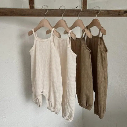 -ベビーサロペット キャミソールジャンプスーツ ロンパース シンプルベーシック 2カラー【mh0005403】 - mamahalo shop - サロペットパンツ・サスペンダーパンツ -  べビー服 - 子供服 - 男の子 - 女の子