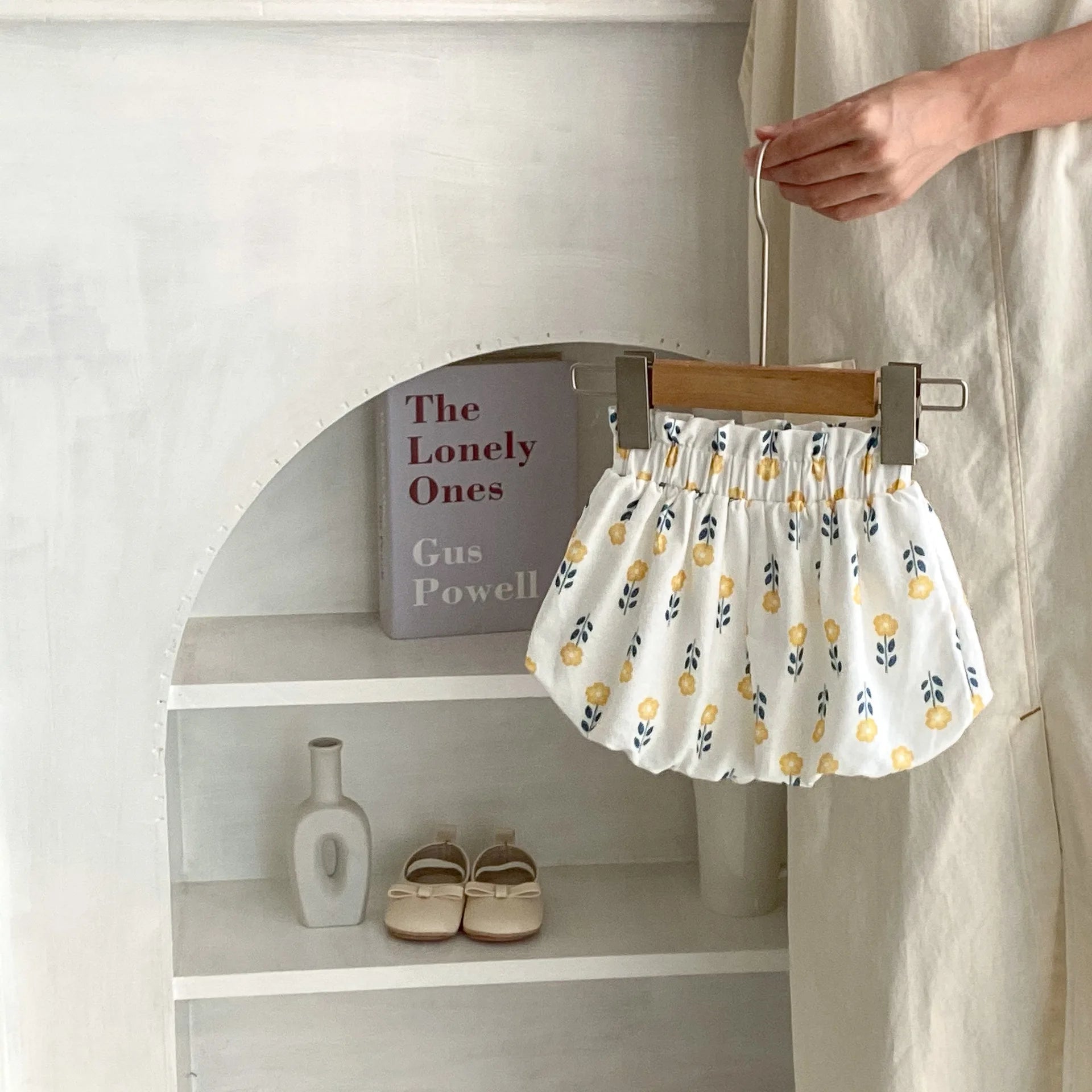 -ベビーパンツ バルーンショートパンツ ブルマパンツ レトロフラワー花柄プリント【mh0006095】 - mamahalo shop - ハーフパンツ・ショートパンツ -  べビー服 - 子供服 - 男の子 - 女の子