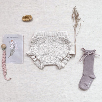 -ベビーキッズブルマ ニットフリルブルマパンツ 3カラー - mamahalo shop - ブルマパンツ -  べビー服 - 子供服 - 男の子 - 女の子