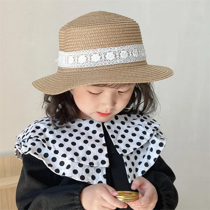 ☺︎ ベビーキッズ帽子 麦わら帽子 サマーハット レース - mamahalo shop - ベビー用帽子 -  べビー服 - 子供服 - 男の子 - 女の子