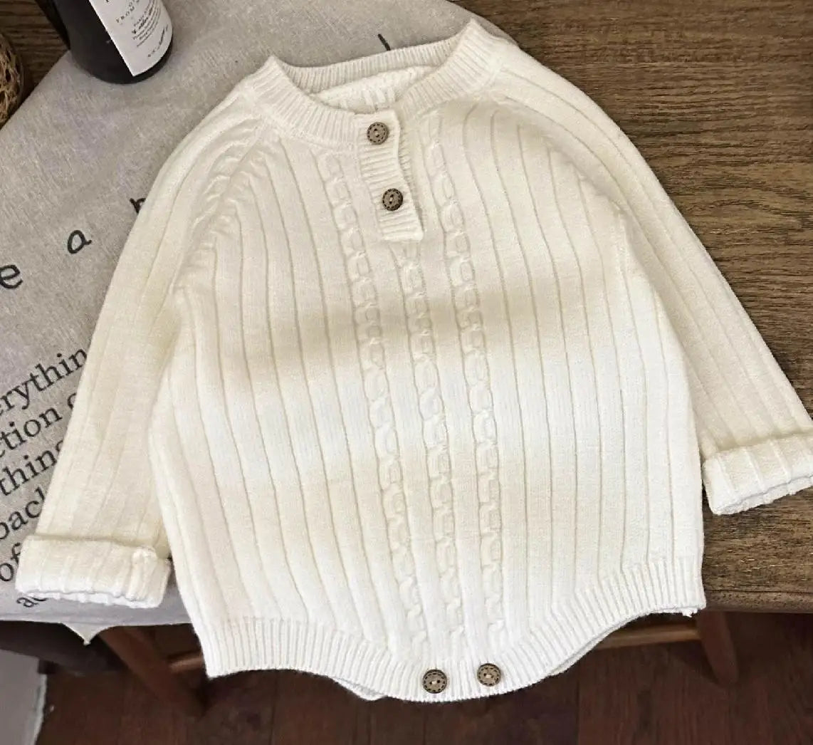 -ベビーロンパース 長袖セーターボディスーツ 3カラー【mh0004402】 - mamahalo shop - 長袖ロンパース -  べビー服 - 子供服 - 男の子 - 女の子