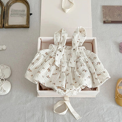 -ベビーサスペンダースカート パンツインスカート ブルマ コーデュロイ 長袖ブラウス グレー アプリコット 2カラー ガールズ 女の子 子供服 - mamahalo shop - ブルマパンツ -  べビー服 - 子供服 - 男の子 - 女の子