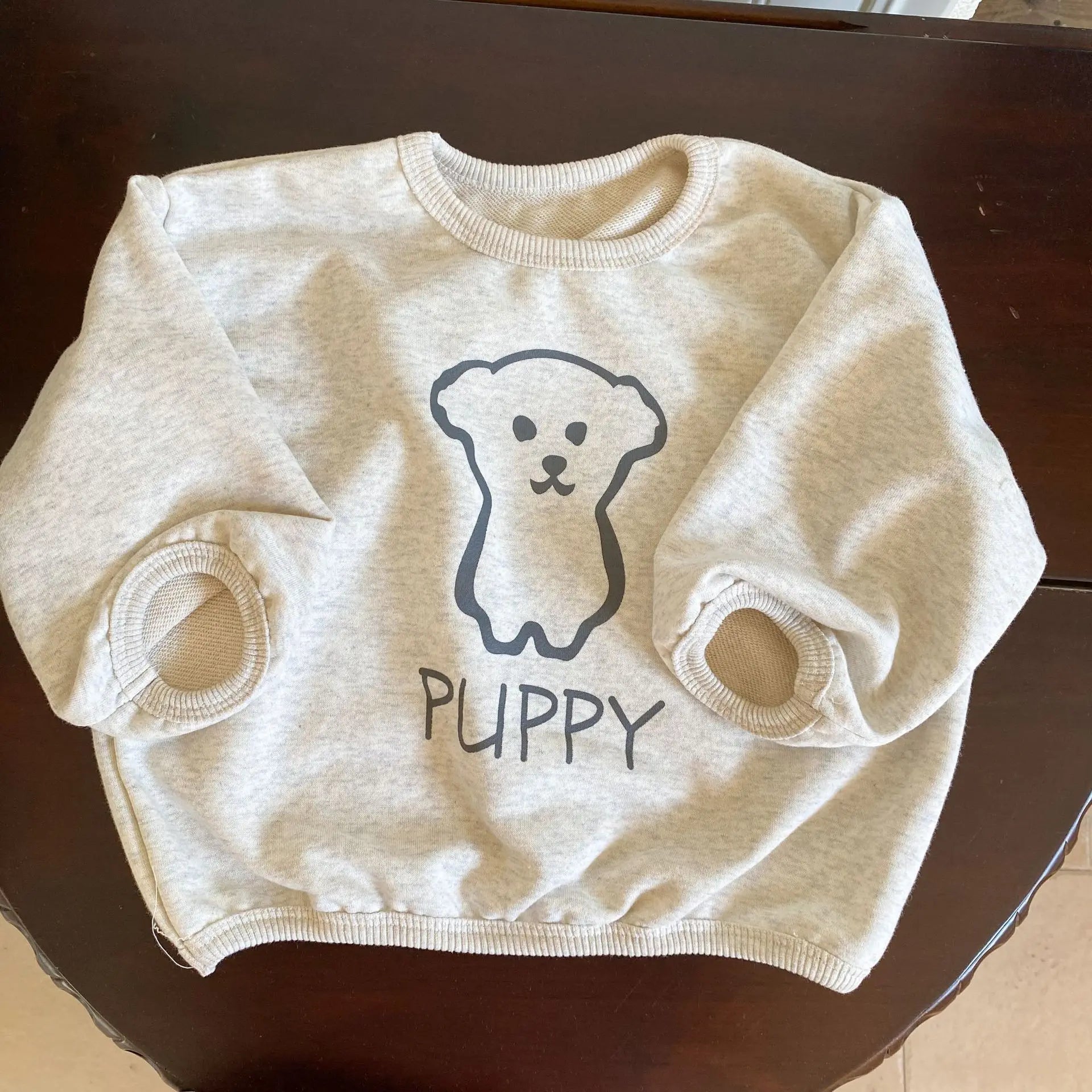 -キッズトップス 長袖PUPPY犬プリントスウェットTシャツ 2カラー - mamahalo shop - 長袖Tシャツ -  べビー服 - 子供服 - 男の子 - 女の子