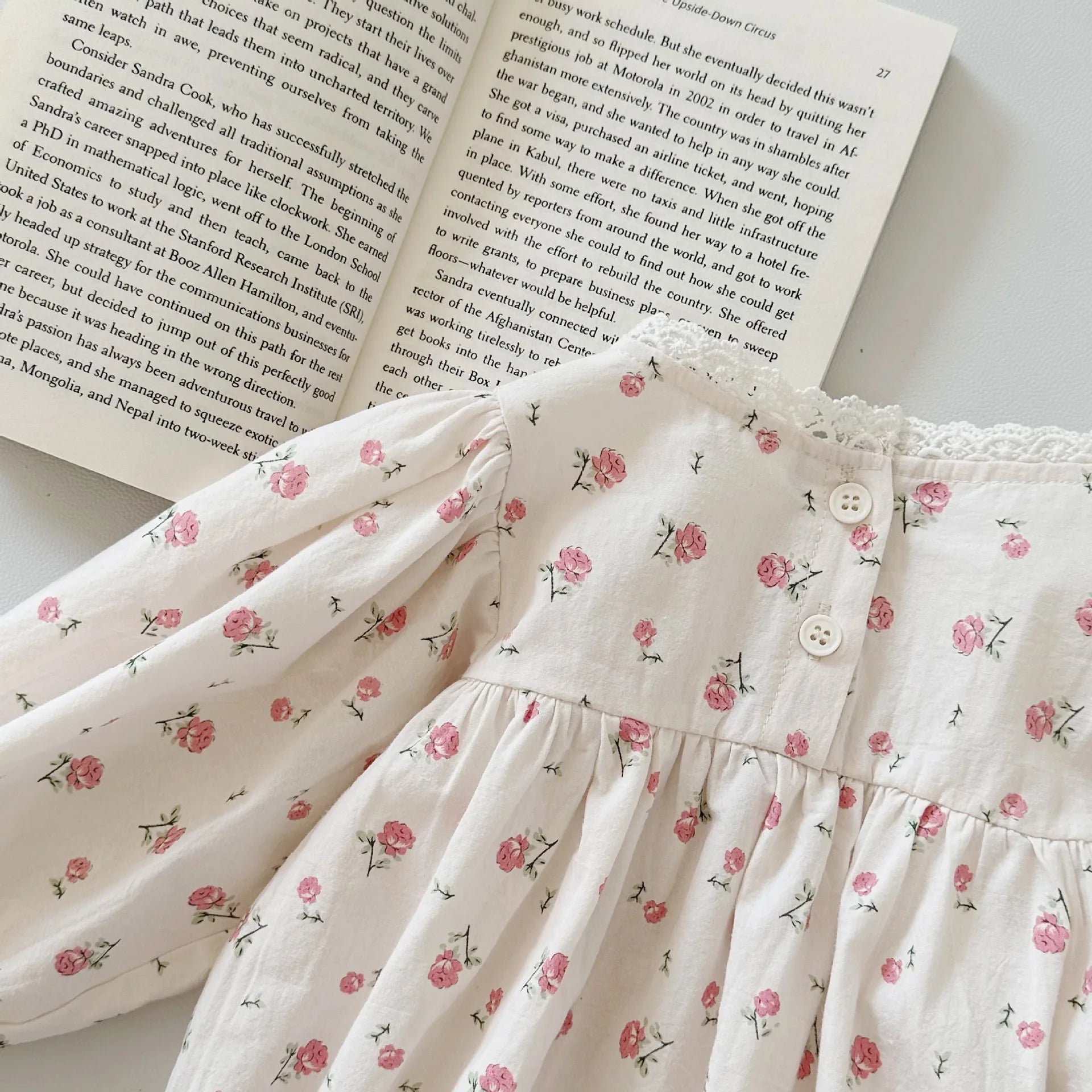 -ベビーロンパース 長袖ボディスーツ フラワー小花柄プリント レース【mh0004814】 - mamahalo shop - 長袖ロンパース -  べビー服 - 子供服 - 男の子 - 女の子