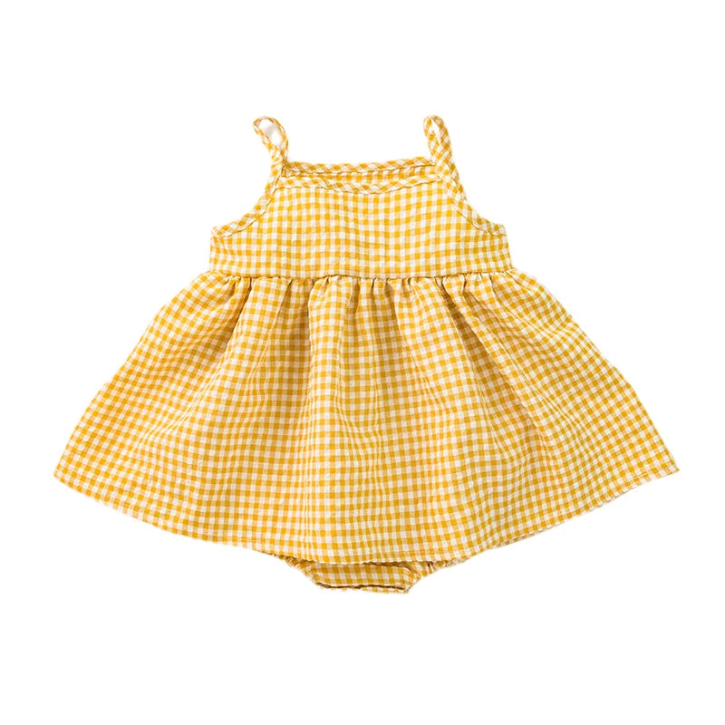 -ベビーロンパース チェック キャミソールスカートボディスーツ 3カラー【mh0006054】 - mamahalo shop - ノースリーブロンパース -  べビー服 - 子供服 - 男の子 - 女の子