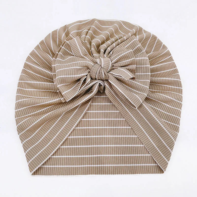 -ベビーターバン リボン帽子 ボーダー柄 11カラー【mh0003669】 - mamahalo shop - ベビー用帽子 -  べビー服 - 子供服 - 男の子 - 女の子