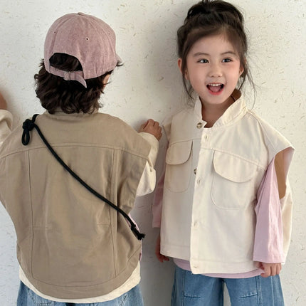 キッズベスト コットンフィッシャーマンシャツベスト - mamahalo shop - ベスト -  べビー服 - 子供服 - 男の子 - 女の子