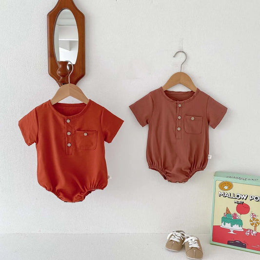 -ベビーロンパース 半袖シャツボディスーツ 2カラー【mh0004478】 - mamahalo shop - 半袖ロンパース -  べビー服 - 子供服 - 男の子 - 女の子