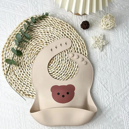 -ベビー ビブ 防水  クマ シリコン エプロン スタイ お食事エプロン ポケットエプロン【mh0001778】 - mamahalo shop - お食事エプロン -  べビー服 - 子供服 - 男の子 - 女の子