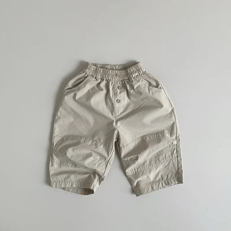 -キッズパンツ ルーズクロップドパンツ シンプルベーシック 2カラー - mamahalo shop - ロングパンツ・スウェットパンツ -  べビー服 - 子供服 - 男の子 - 女の子