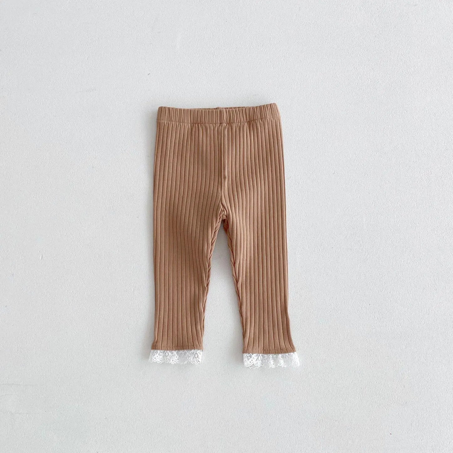 -キッズパンツ 裾レースリブニットレギンスパンツ 3カラー - mamahalo shop - レギンスパンツ -  べビー服 - 子供服 - 男の子 - 女の子