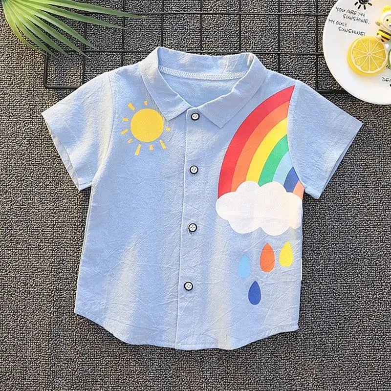 -キッズトップス プリント半袖シャツ タイガー虎 くまベア パンダ ワニ - mamahalo shop - 半袖シャツ・ブラウス -  べビー服 - 子供服 - 男の子 - 女の子