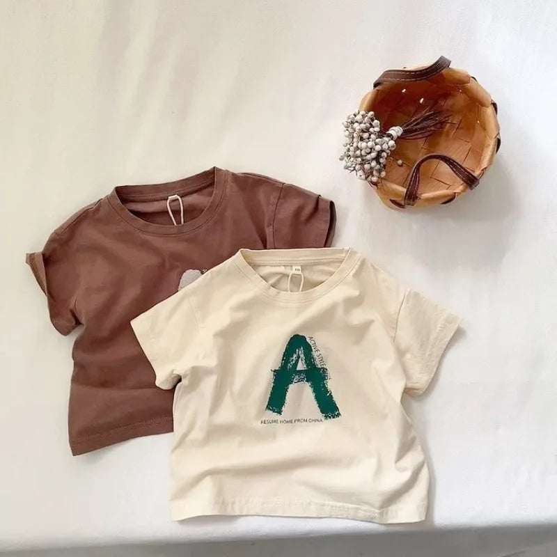 -キッズトップス 半袖Tシャツ プリント 2カラー【mh0005361】 - mamahalo shop - 半袖Tシャツ -  べビー服 - 子供服 - 男の子 - 女の子