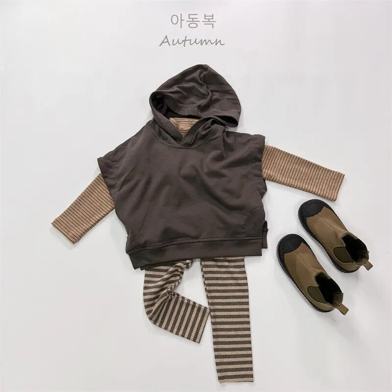 -キッズ レギンスパンツ ボーダー シンプル ベーシック カーキ ブラック 2カラー ユニセックス 男の子 女の子 子供服【mh0003013】 - mamahalo shop - レギンスパンツ -  べビー服 - 子供服 - 男の子 - 女の子