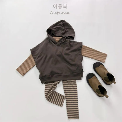 -キッズ レギンスパンツ ボーダー シンプル ベーシック カーキ ブラック 2カラー ユニセックス 男の子 女の子 子供服【mh0003013】 - mamahalo shop - レギンスパンツ -  べビー服 - 子供服 - 男の子 - 女の子