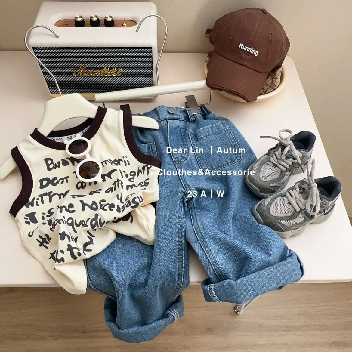 -キッズトップス タンクトップ レターロゴ グラフィティプリント【mh0006323】 - mamahalo shop - タンクトップ・キャミソール・ノースリーブトップス -  べビー服 - 子供服 - 男の子 - 女の子