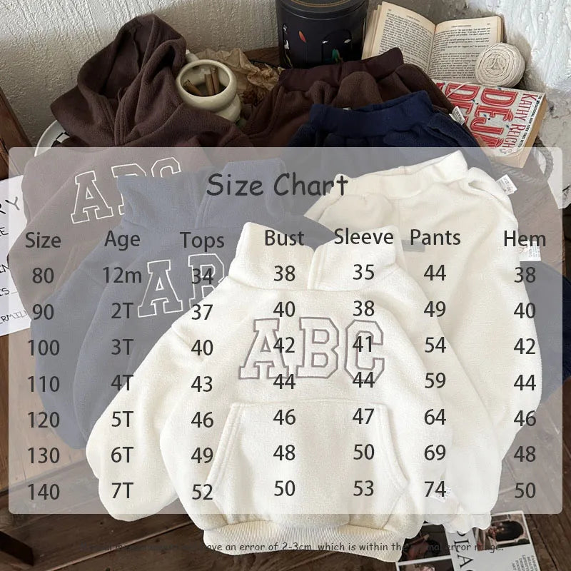 -キッズセットアップ 2点セット スウェットフリースフーディ パーカー パンツ レターロゴ刺繍 3カラー ボーイズ 男の子 子供服 - mamahalo shop - 長袖セットアップ -  べビー服 - 子供服 - 男の子 - 女の子