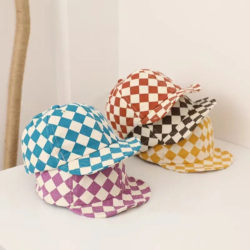 -ベビー チェッカー ダイヤ チェック みずたま キャップ ハット 帽子 - mamahalo shop - ベビー用帽子 -  べビー服 - 子供服 - 男の子 - 女の子