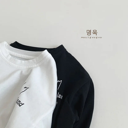 -キッズトップス 長袖レターロゴプリントTシャツ 2カラー - mamahalo shop - 長袖Tシャツ -  べビー服 - 子供服 - 男の子 - 女の子