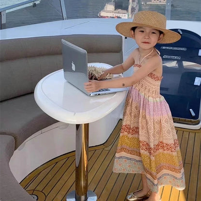 -☺︎ キッズワンピース ホルターネック サマードレス リゾートウェア - mamahalo shop - ノースリーブワンピース -  べビー服 - 子供服 - 男の子 - 女の子