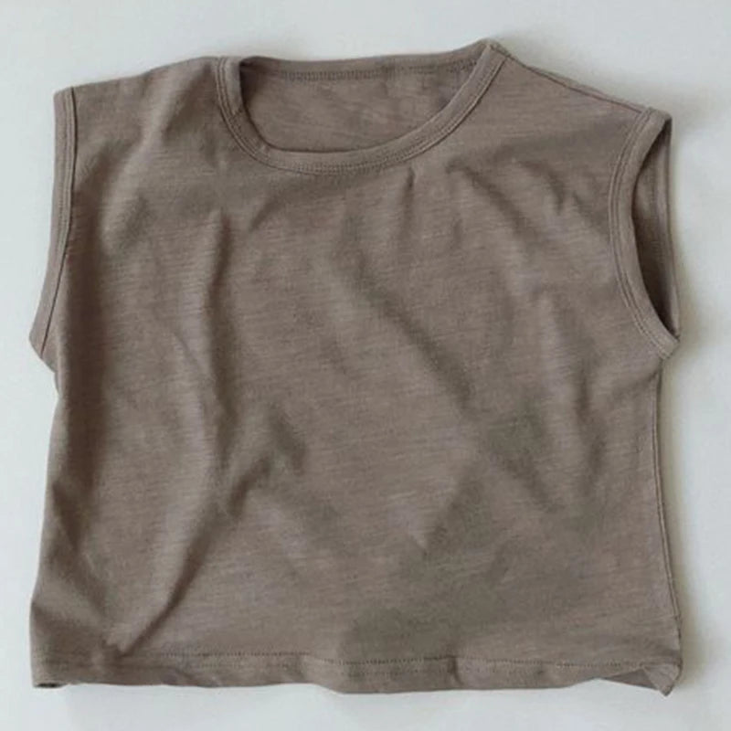 -キッズ シンプル ノースリーブ トップス タンクトップ【mh0000759】 - mamahalo shop - タンクトップ・キャミソール・ノースリーブトップス -  べビー服 - 子供服 - 男の子 - 女の子