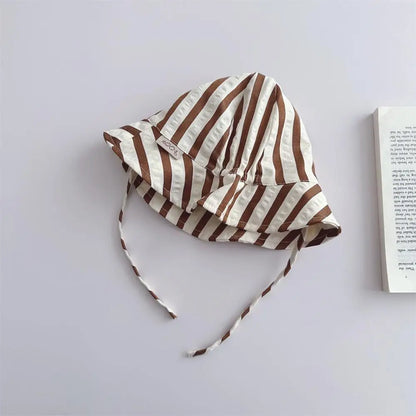 -ベビー帽子 バケットハット サマーハット 無地/ストライプ【mh0005078】 - mamahalo shop - ベビー用帽子 -  べビー服 - 子供服 - 男の子 - 女の子