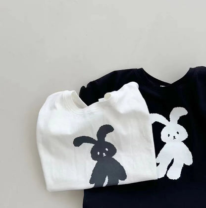 -ベビートップス 半袖プリントTシャツ うさぎバニー 2カラー【mh0005472】 - mamahalo shop - 半袖Tシャツ -  べビー服 - 子供服 - 男の子 - 女の子