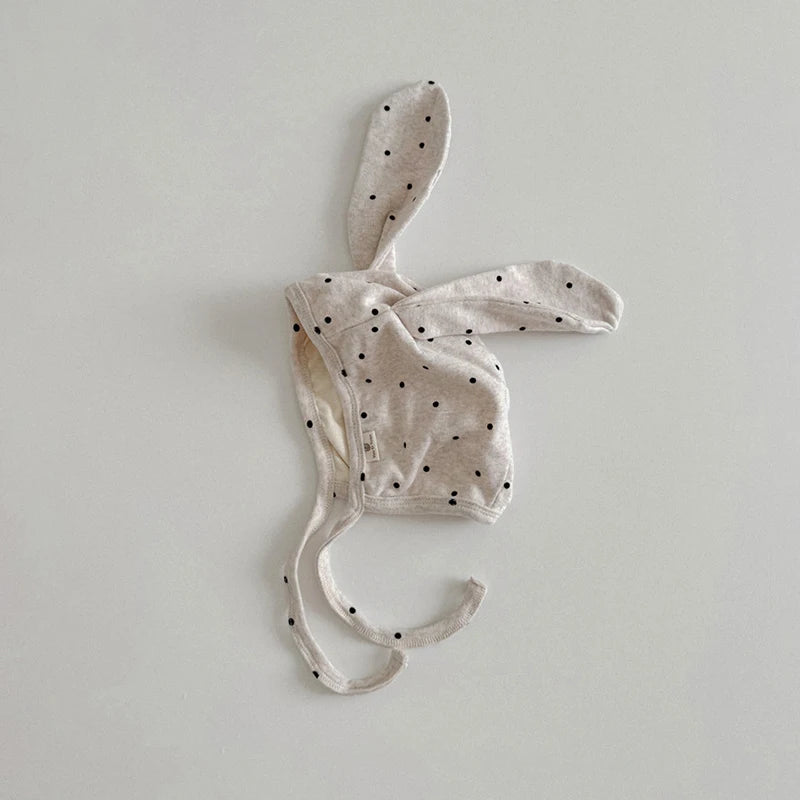 -ベビー帽子 水玉ドットうさ耳ボンネット帽子 3カラー【mh0006959】 - mamahalo shop - ベビー用帽子 -  べビー服 - 子供服 - 男の子 - 女の子