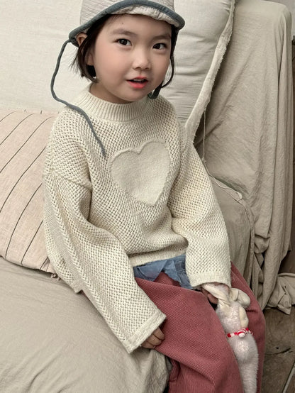 -キッズトップス ハートニットセーター 2カラー【mh0007268】 - mamahalo shop - ニット・セーター -  べビー服 - 子供服 - 男の子 - 女の子