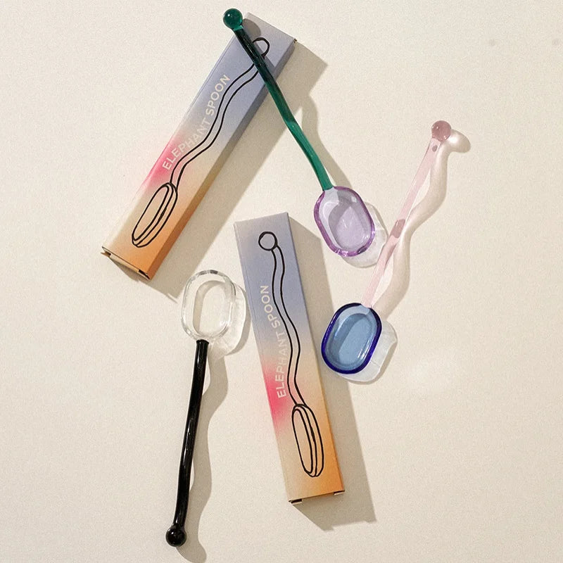 -ガラス スプーン デザート アイス コーヒー 食器 アイスクリーム ティー カトラリー マドラー【mh0001384】 - mamahalo shop - カトラリー -  べビー服 - 子供服 - 男の子 - 女の子
