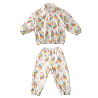 -キッズセットアップ 2点セット ハーフジップトップス ロングパンツ フリースセットアップ - mamahalo shop - 長袖セットアップ -  べビー服 - 子供服 - 男の子 - 女の子