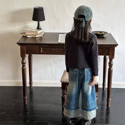 -キッズカーディガン ニットジャケット ベアくま刺繍ワンポイント 3カラー - mamahalo shop - カーディガン・パーカー -  べビー服 - 子供服 - 男の子 - 女の子