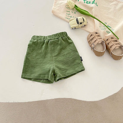 -ベビートップス/パンツ ボーダー半袖Tシャツ/恐竜プリントタンクトップ/無地ショートパンツ/チェックバルーンショートパンツ【mh0005548】 - mamahalo shop - 半袖セットアップ -  べビー服 - 子供服 - 男の子 - 女の子