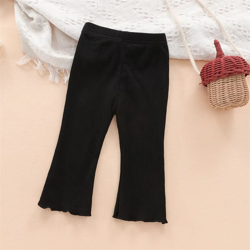 -ベビーパンツ リブブーツカット フレアパンツ 薄手 レギンスパンツ 4カラー - mamahalo shop - レギンスパンツ -  べビー服 - 子供服 - 男の子 - 女の子