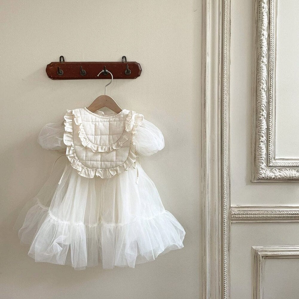 -ベビー チュチュ チュール 半袖 パフスリーブ サマードレス ワンピース ガールズ 発表会 お出かけ【mh0002542】 - mamahalo shop - 半袖ワンピース -  べビー服 - 子供服 - 男の子 - 女の子