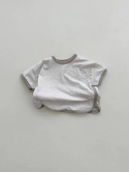 -ベビートップス 半袖ボーダーTシャツ シンプルベーシック 2カラー【mh0005600】 - mamahalo shop - 半袖Tシャツ -  べビー服 - 子供服 - 男の子 - 女の子