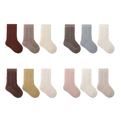 -ベビーキッズソックス 靴下3足セット シンプルベーシック【mh0007177】 - mamahalo shop - ベビー用靴下・タイツ -  べビー服 - 子供服 - 男の子 - 女の子