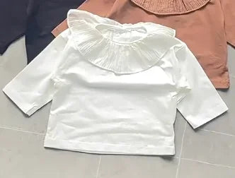 -ベビートップス フリルサークル襟長袖Tシャツ 3カラー - mamahalo shop - 長袖Tシャツ -  べビー服 - 子供服 - 男の子 - 女の子
